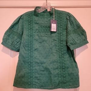 Universal Thread Puff Sleeve Eyelet Blouse